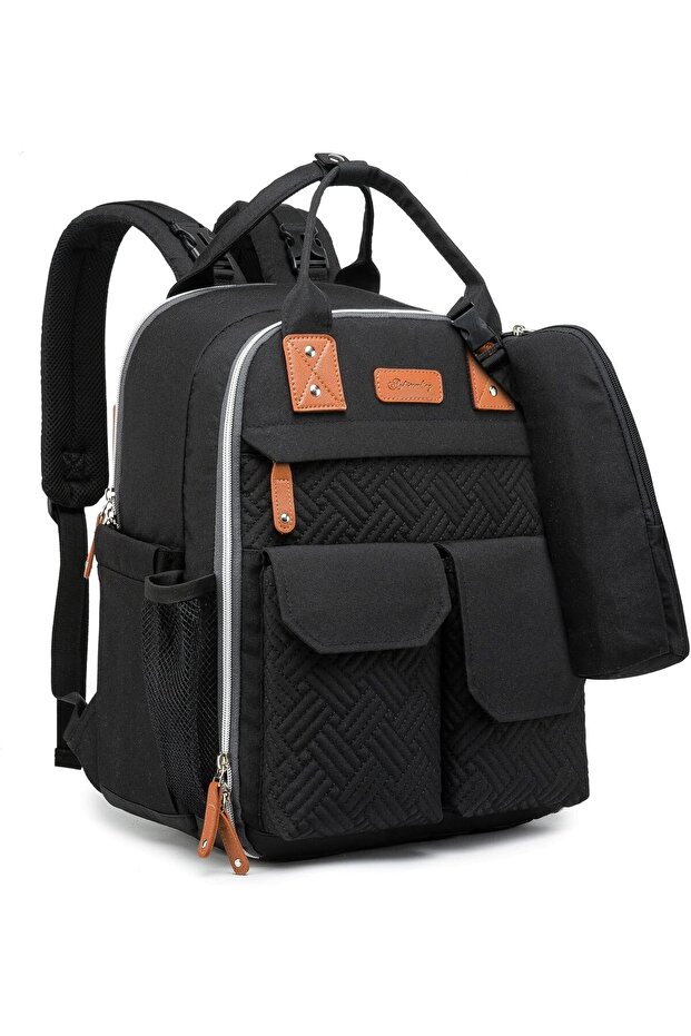 Diaper Bag Backpack with Changing Pad,25L Capacity,15 Pockets,Waterproof Baby Travel Bag for Mom and Dad,Black