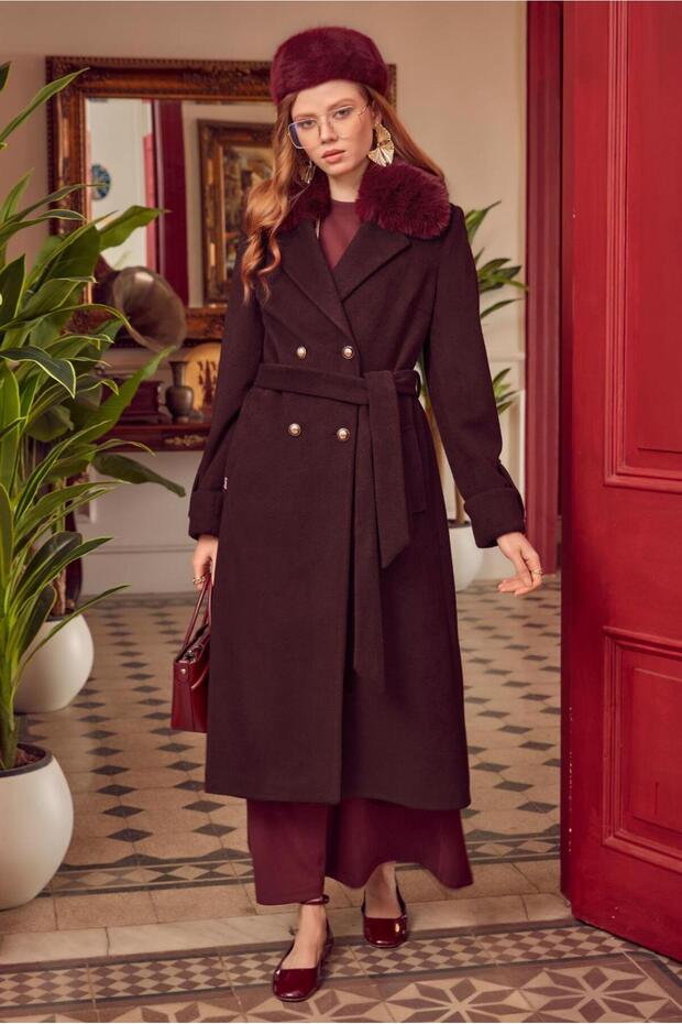 Belted Checked Coat 90651