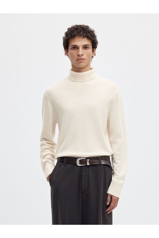 Rollkragenpullover aus Merinowolle