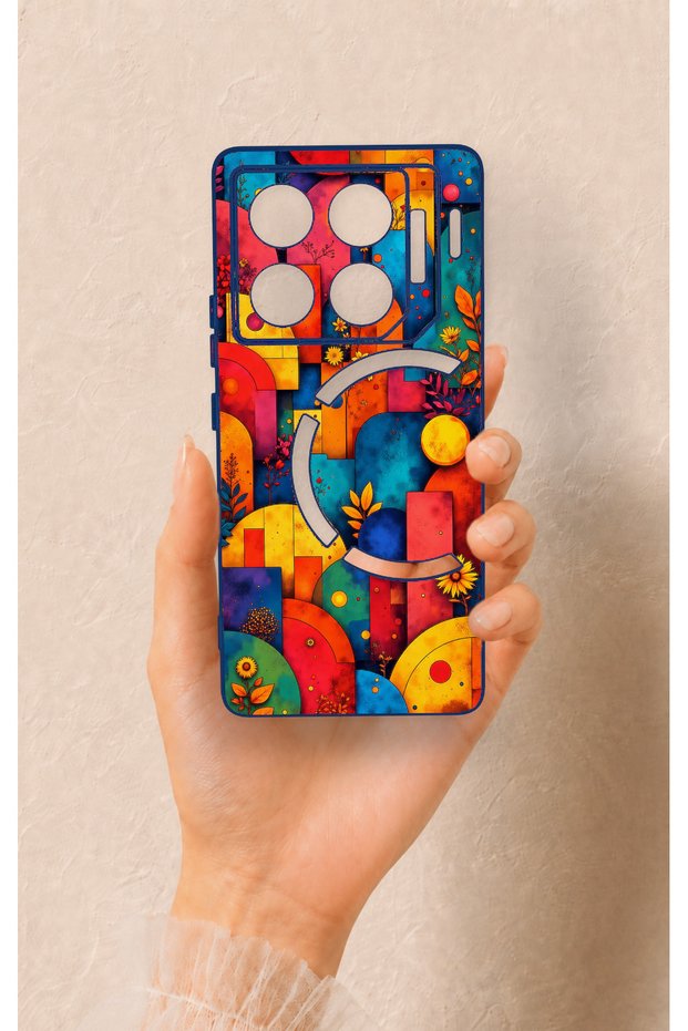 Infinix Gt 20 Pro Compatible Colorful Geometric Flower Pattern Silicone Case