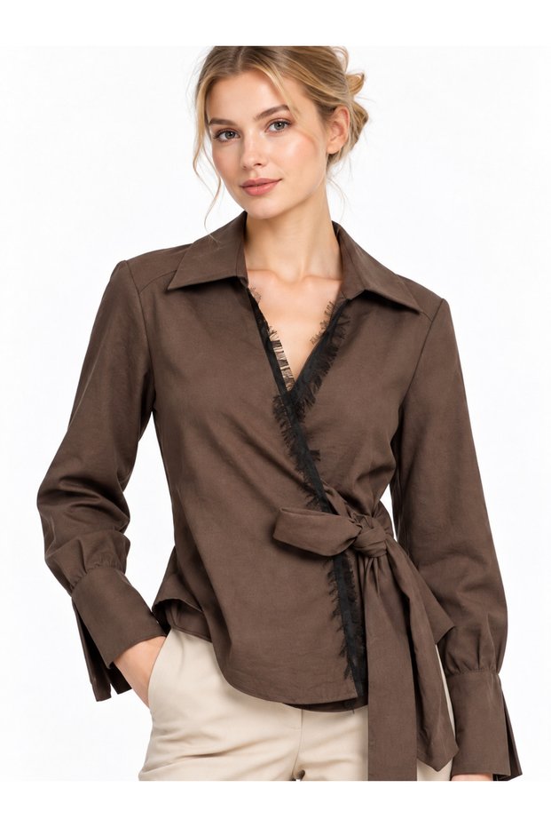 Blouse with Side Tie Detail