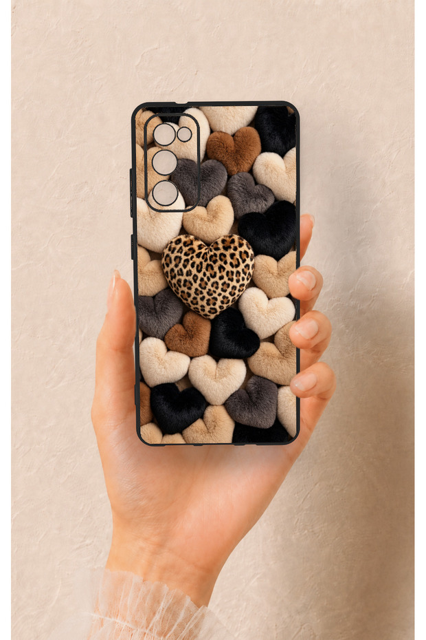 Samsung S20Fe Compatible Heart Fur Pillow Patterned Silicone Case