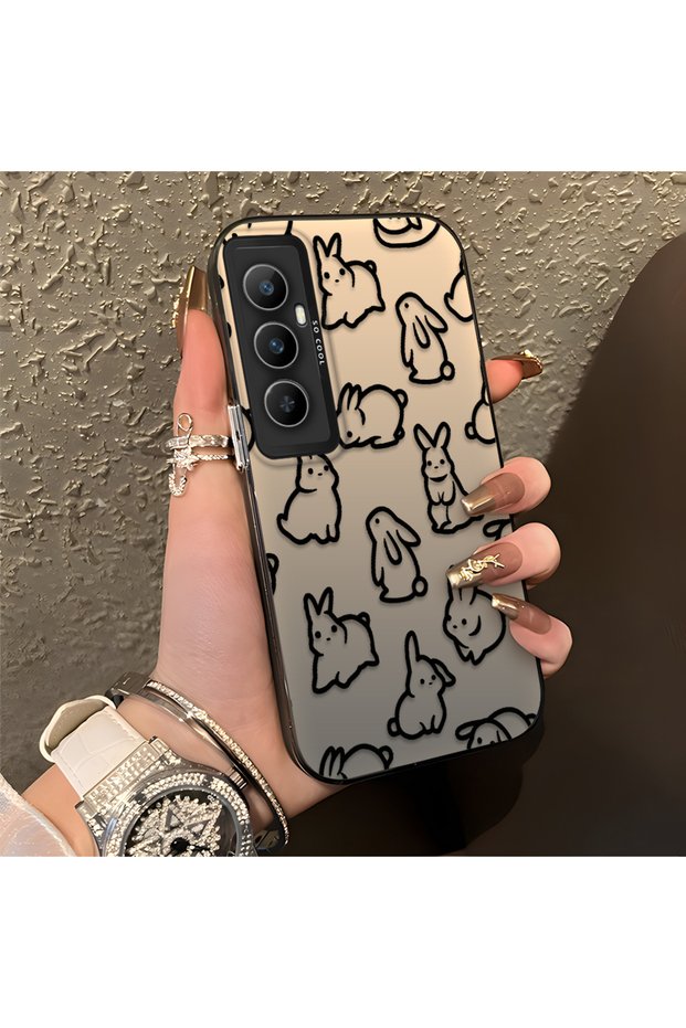 Realme C65 4g Compatible Children's Style Cute Rabbit Case, Comprehensive Protection, Responsive Keys