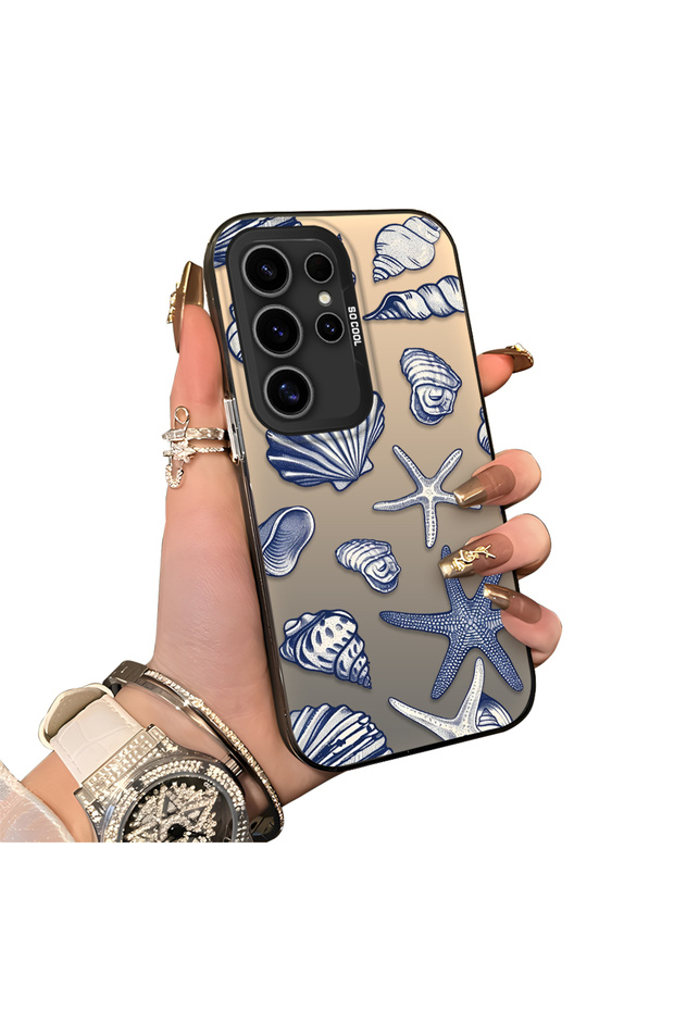 Samsung Galaxy S24 Ultra Compatible Silicone Edge Hard Back Case Shell Patterned Couple Phone Case