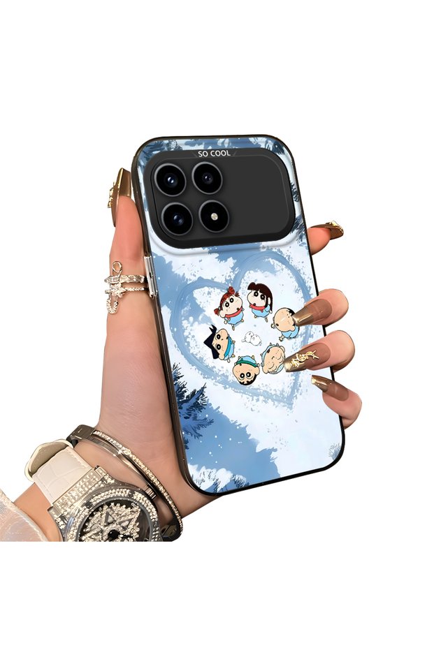 Poco F8 Pro 5g Compatible Silicone Edge Hard Back Case Anime Pattern Couple Phone Case