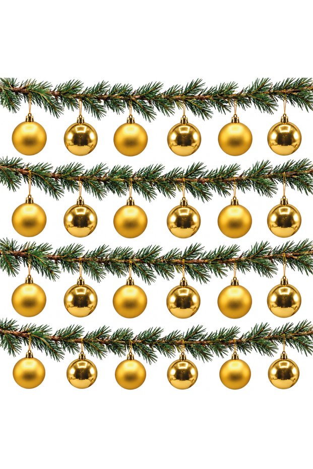 3 cm 24 pieces cute ball christmas pine tree ornament 12 shiny - 12 matte