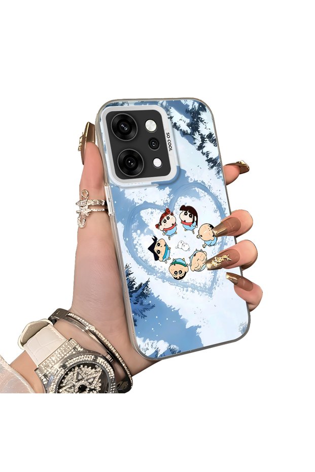 Oppo Reno 14 Pro 5g Compatible Silicone Edge Hard Back Case Anime Pattern Couple Phone Case