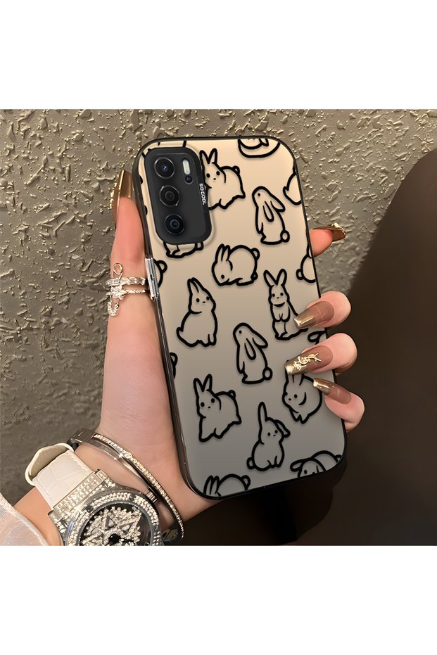 Oppo A16/A16S Compatible Children's Style Cute Rabbit Case, Comprehensive Protection, Responsive Keys