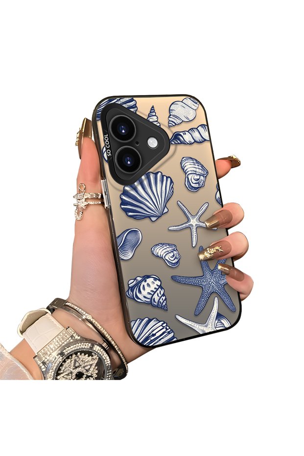 For iPhone 16 Plus Compatible Silicone Edge Hard Back Case Shell Patterned Couple Phone Cover