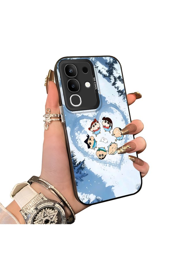 Vivo Y29 Compatible Silicone Edge Hard Back Case Anime Pattern Couple Phone Case