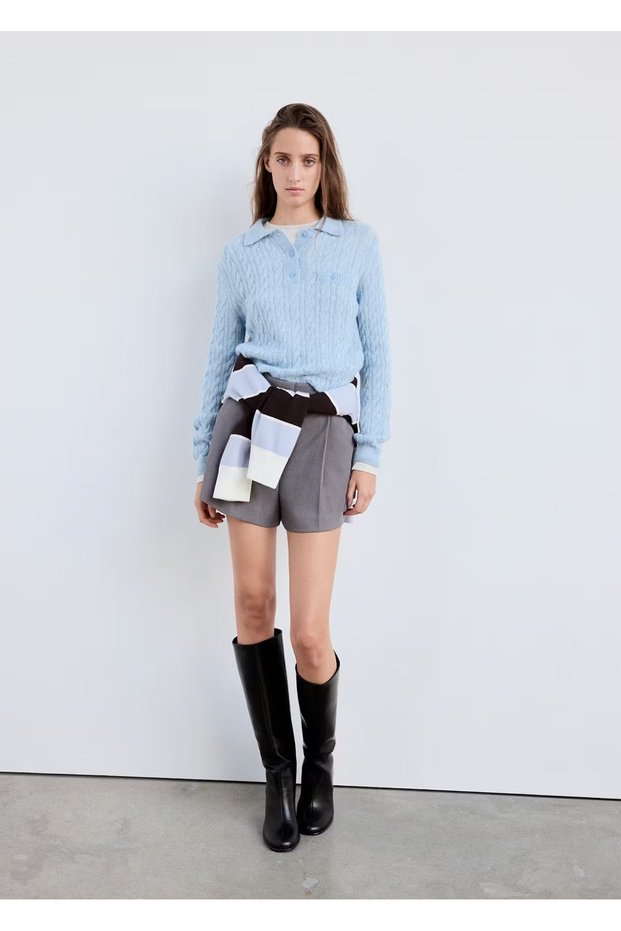 Women's Buttoned Knitwear Sweater Soft Textured Hair Knit Comfortable Fit