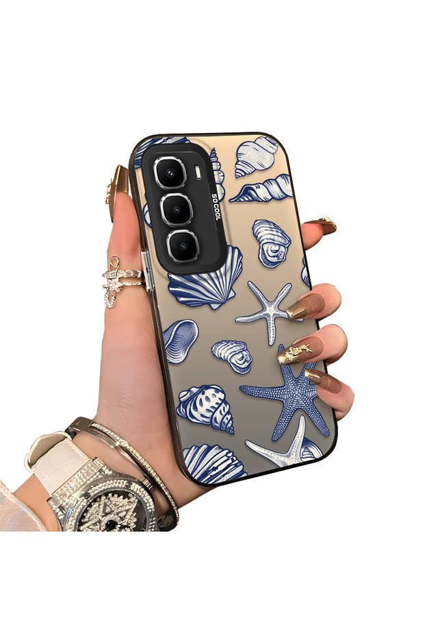 Infinix Hot 60 Pro Plus Compatible Silicone Edge Hard Back Case Shell Patterned Couple Phone Case