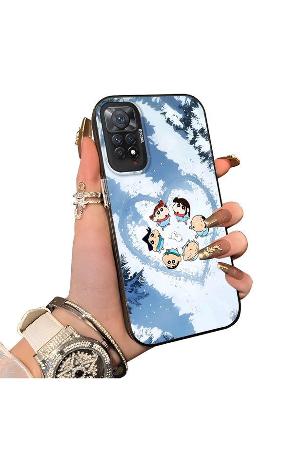Redmi Note 11 Pro 5g Compatible Silicone Edge Hard Back Case Anime Pattern Couple Phone Case