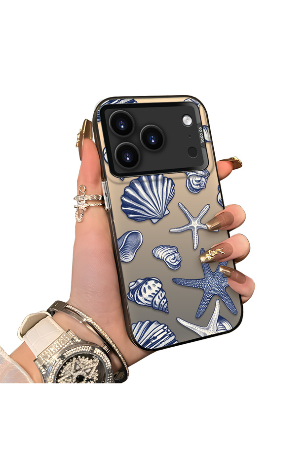 iPhone 17 Pro Compatible Silicone Edge Hard Back Case Shell Patterned Couple Phone Case