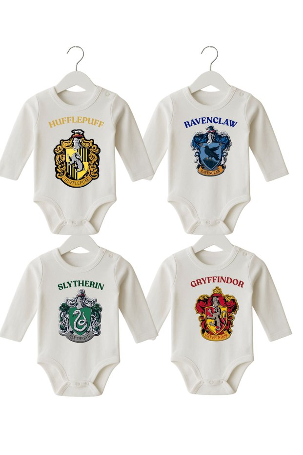 4-Piece Baby Bodysuit – Printed Cotton Baby Bodysuit & Bodysuit with Snap Fasteners