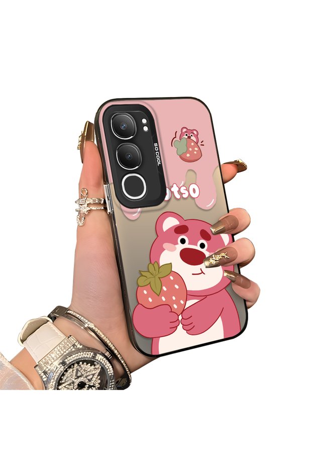 Vivo Y19S Compatible Silicone Edge Hard Back Case Lotso Patterned Lover Couple Phone Case