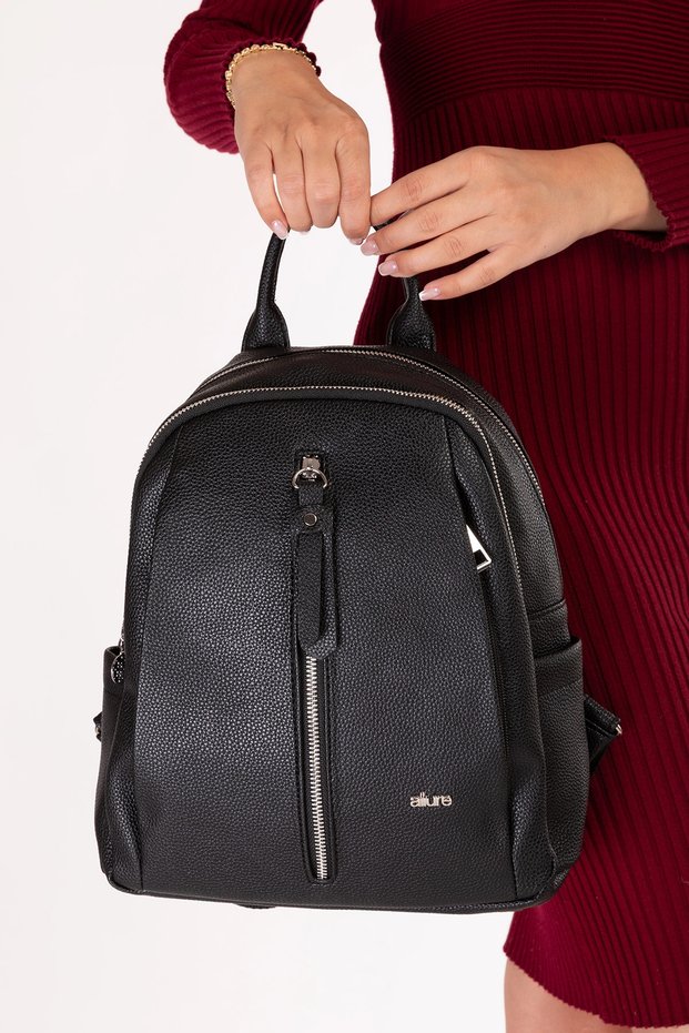 Women's Stone Detailed Daily Backpack Ald.759 Black