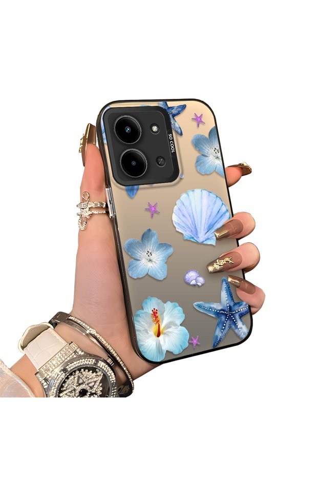 Phone Case for Redmi 15C 4g Compatible Silicone Edge Hard Back Case Sea Star Pattern