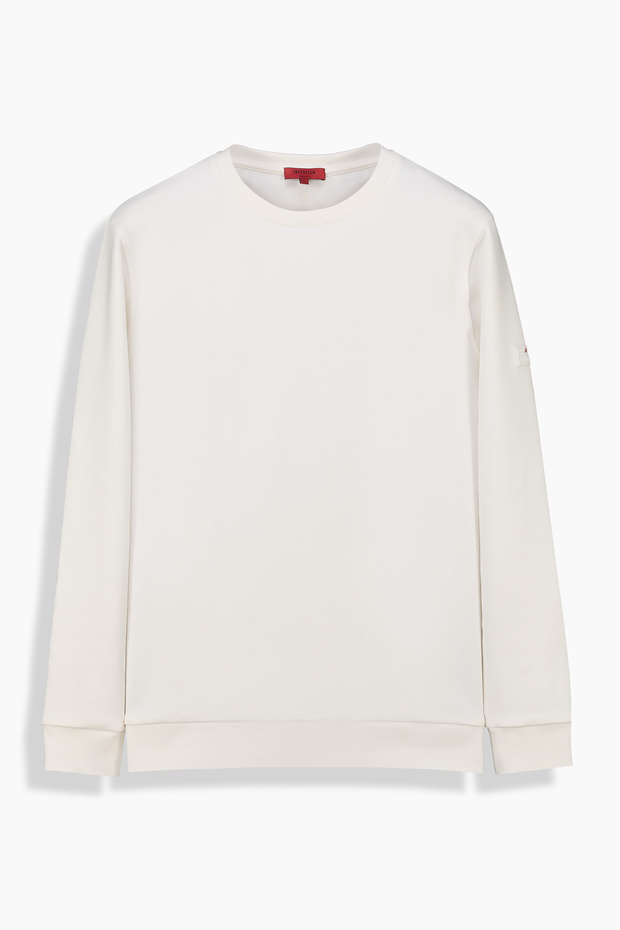 Intervieweer Sweat T-Shirt in Plain Cotton with Crewneck