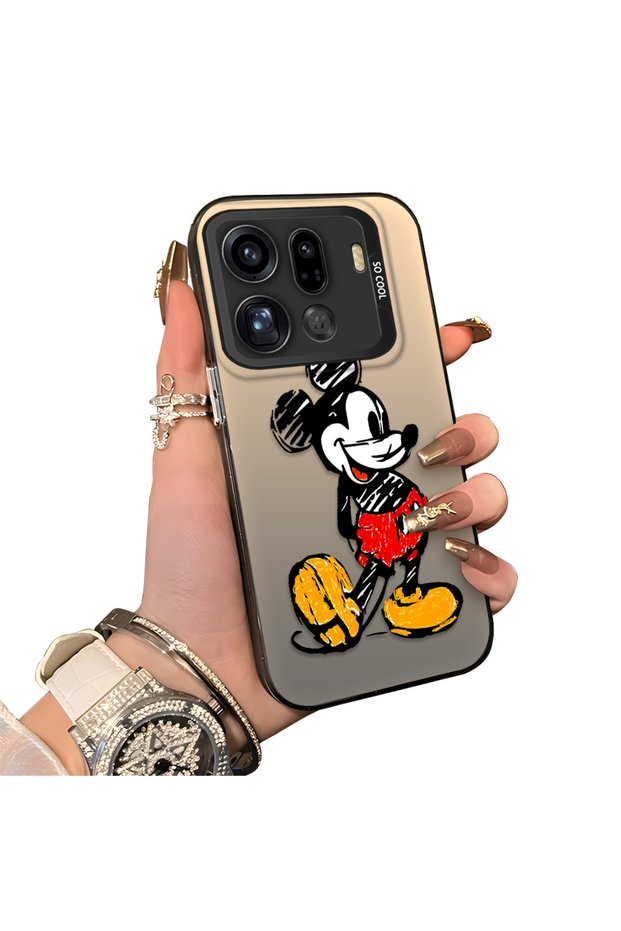Oppo Find X9 Pro 5g Compatible Silicone Edge Hard Back Case Mickey Patterned Couple Phone Case