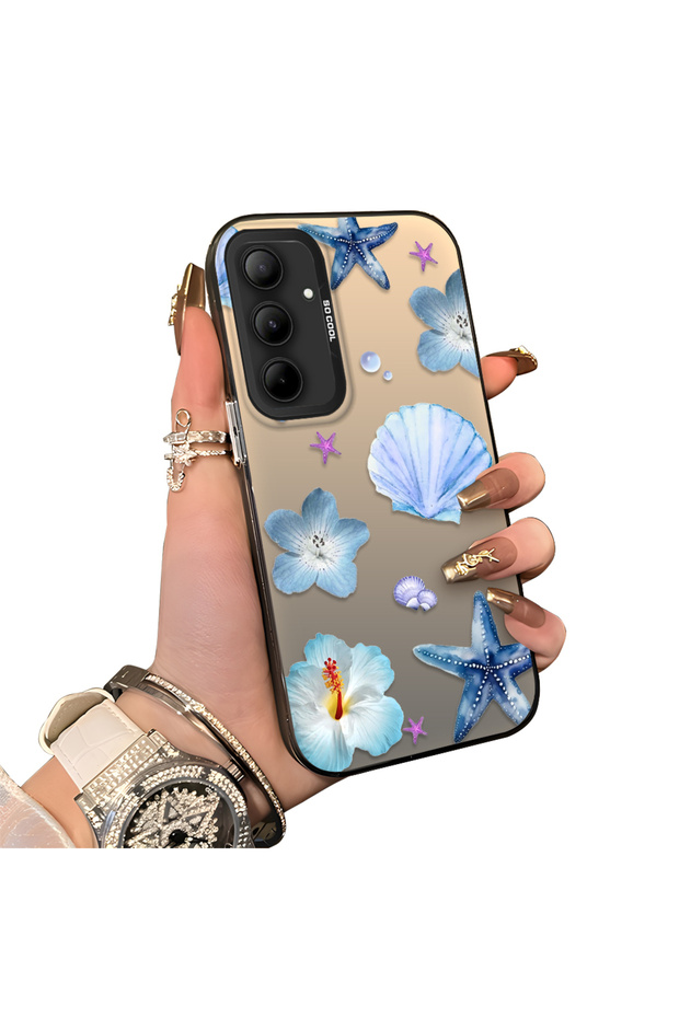 Samsung Galaxy A35 Compatible Silicone Edge Hard Back Case Sea Star Patterned Phone Case