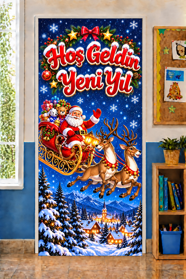 Elastic Door Decoration, Fabric Door Dressing, Welcome New Year, Christmas Decor, New Year, School Event Door Decoration