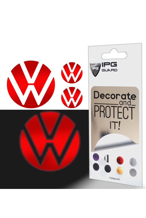 Sticker Set for Volkswagen 2021 Passat Polo Tiguan Golf Front, Rear and Steering Wheel Logo, Decorative Sticker