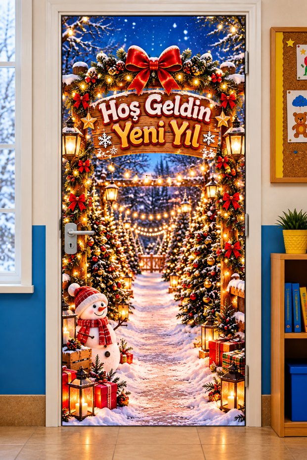 Elastic Door Decoration, Fabric Door Dressing, Welcome New Year, Christmas Decor, New Year, School Event Door Decoration