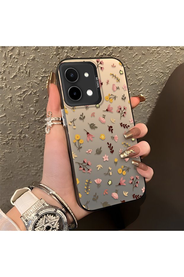 Vivo Y28 4g Compatible Simple and Stylish Small Floral Pattern Phone Case, Shock Protection