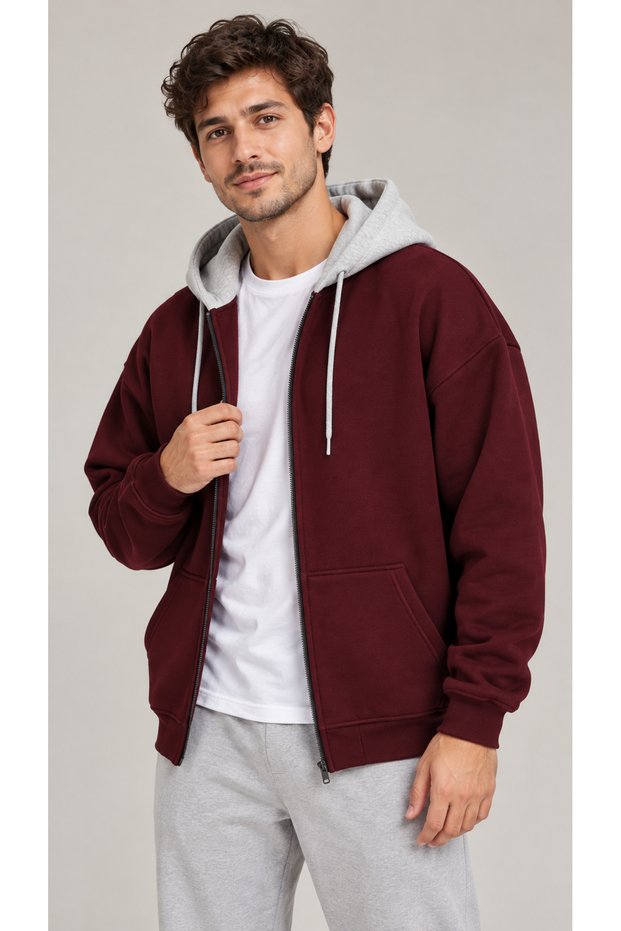 Unisex Hooded Cardigan Sweatshirt