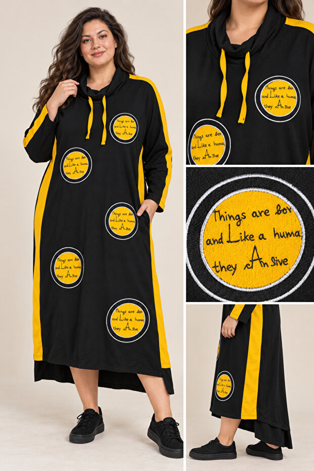 Embroidery Detailed Plus Size Dress