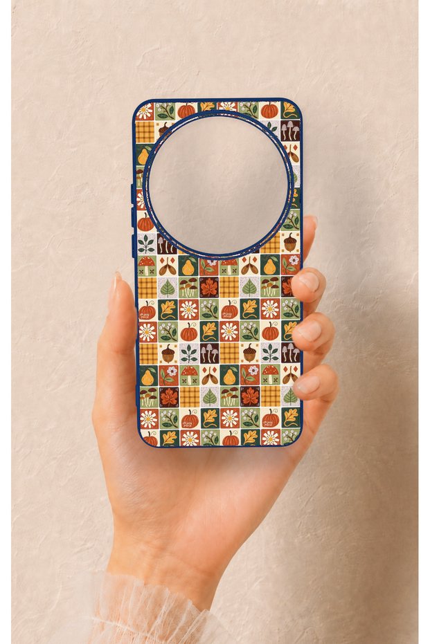 Xiaomi Mi 15 Ultra Compatible Autumn Themed Patchwork Patterned Silicone Case
