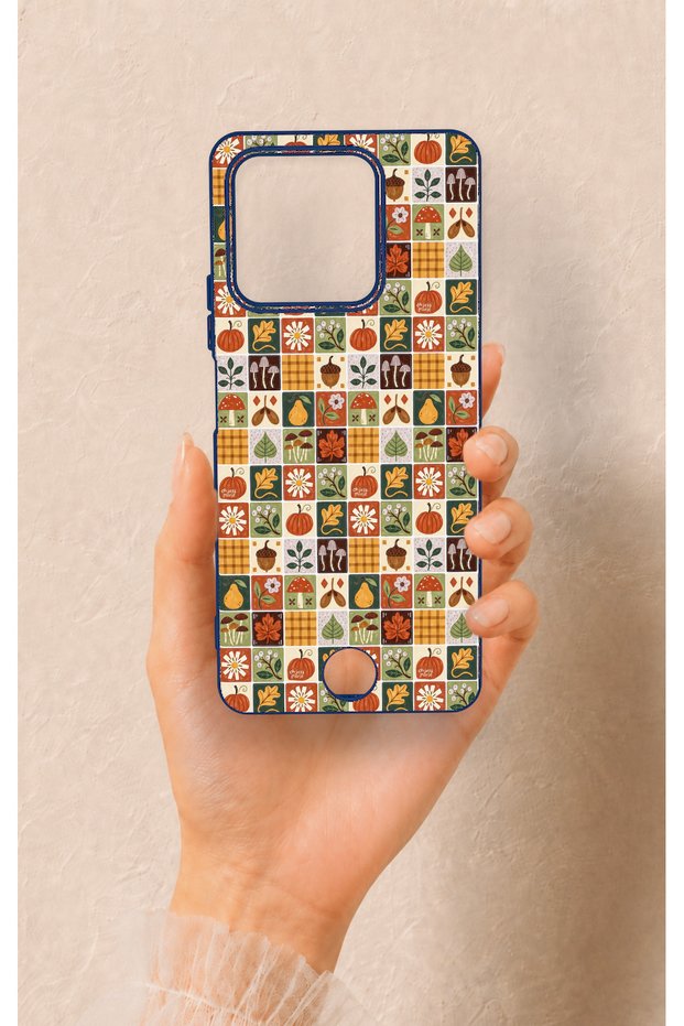 Reeder S71 Compatible Autumn Themed Patchwork Patterned Silicone Case