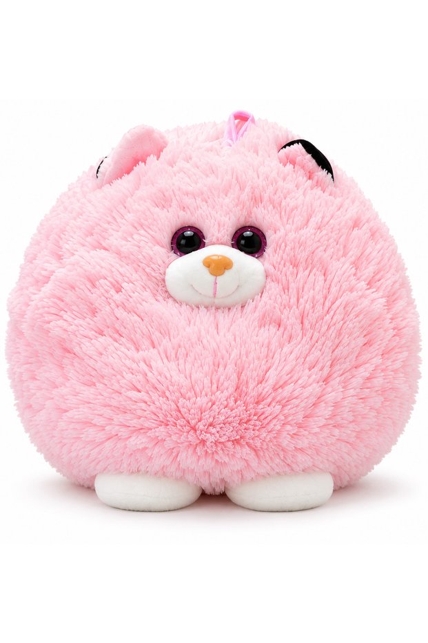 Fat Cat Plush Toy Pink – Chubby Round Cat Soft Furry Adorable Decorative Plush