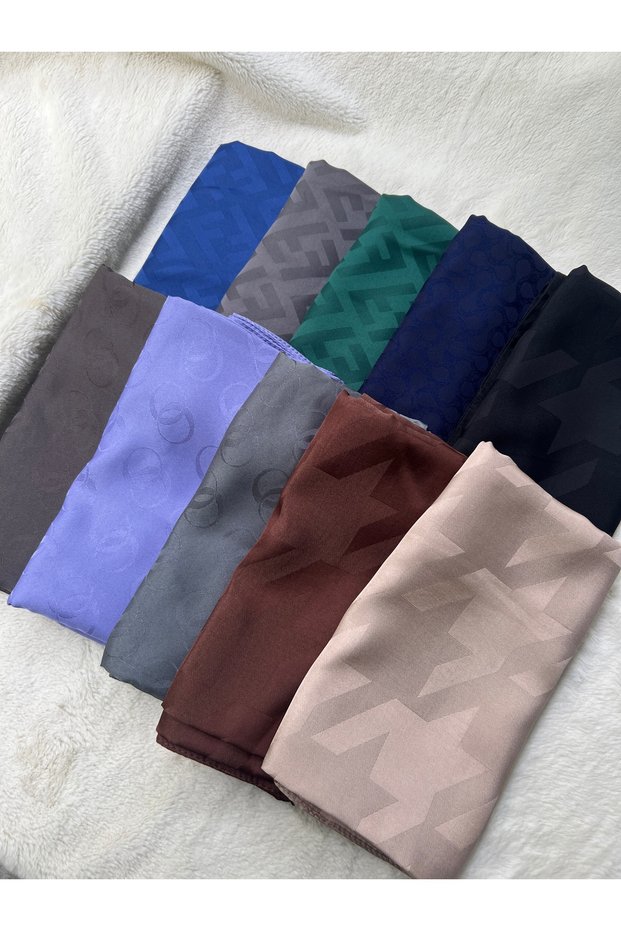 Hijab Jacquard Satin Shawl Set of 10