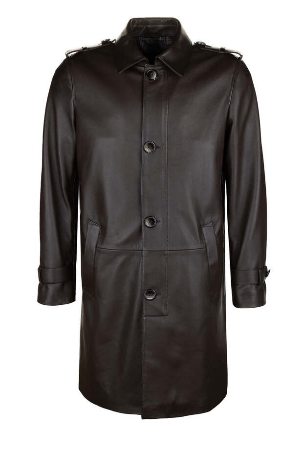 Men's Genuine Leather Brown Leather Coat