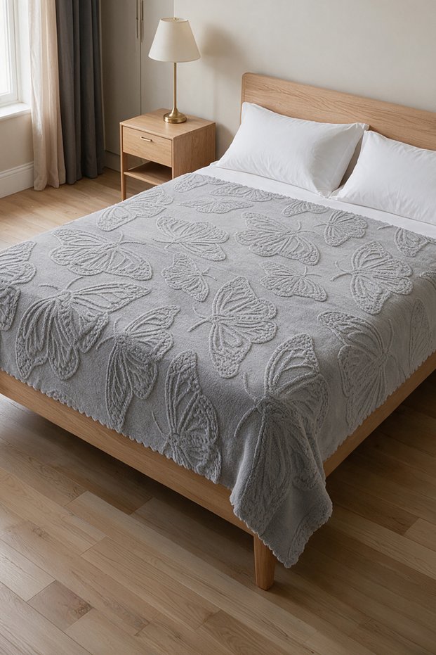 Wellsoft Soft Self-Patterned Embossed Double Blanket Bed Sofa Cover