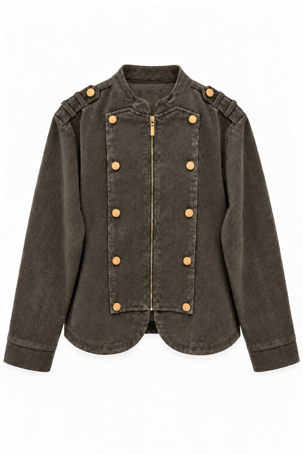 Women's Velvet Textured Denim Jacket