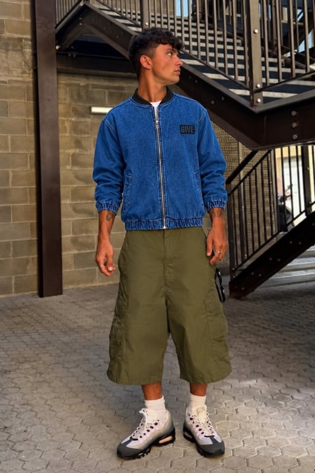 Men's Daily Trend Sports Zippered Navy Blue Jacket