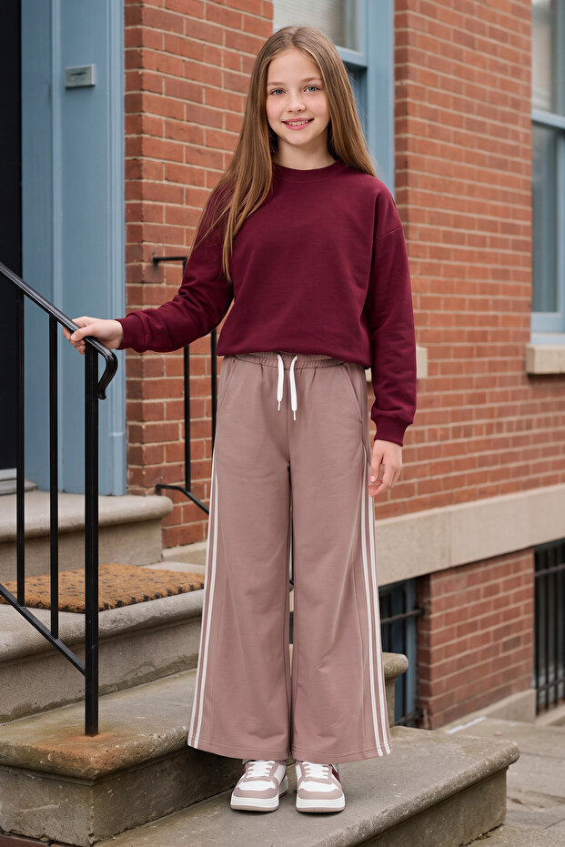 Garnili Glittery Elastic Waist Palazzo Girls' Sweatpants