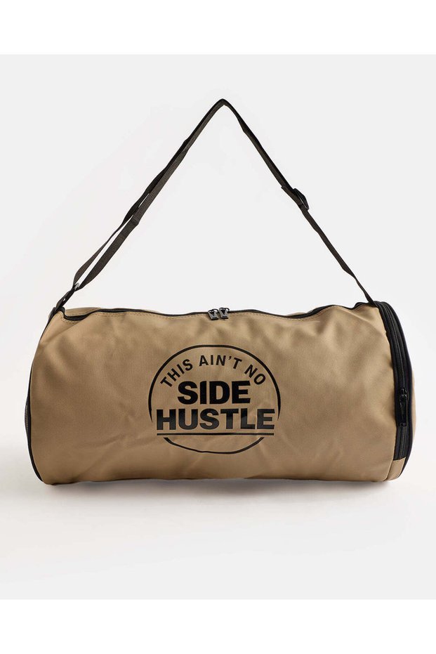 Men Beige Graphic Holdall Bag