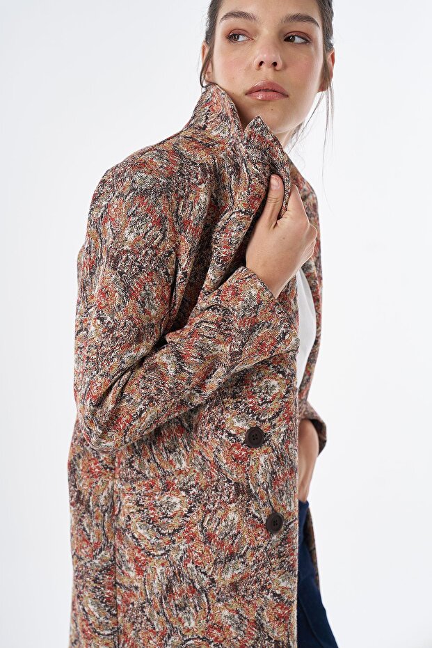 Mixed Pattern Blazer Jacket Tile 73022