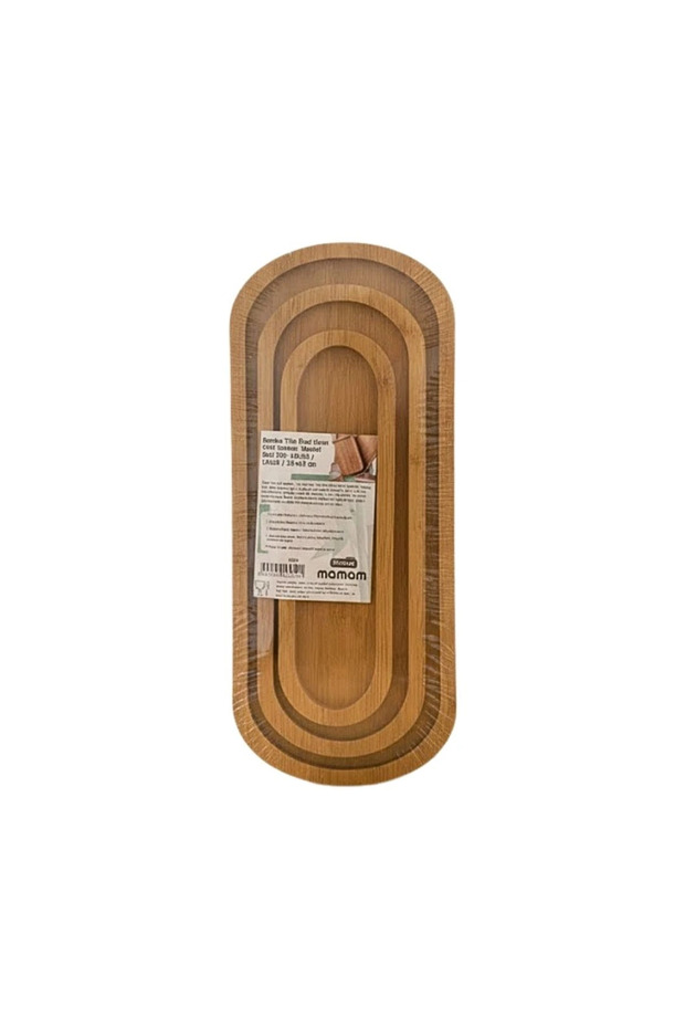 Bamboo Long Oval 3-Piece Presentation Tray
