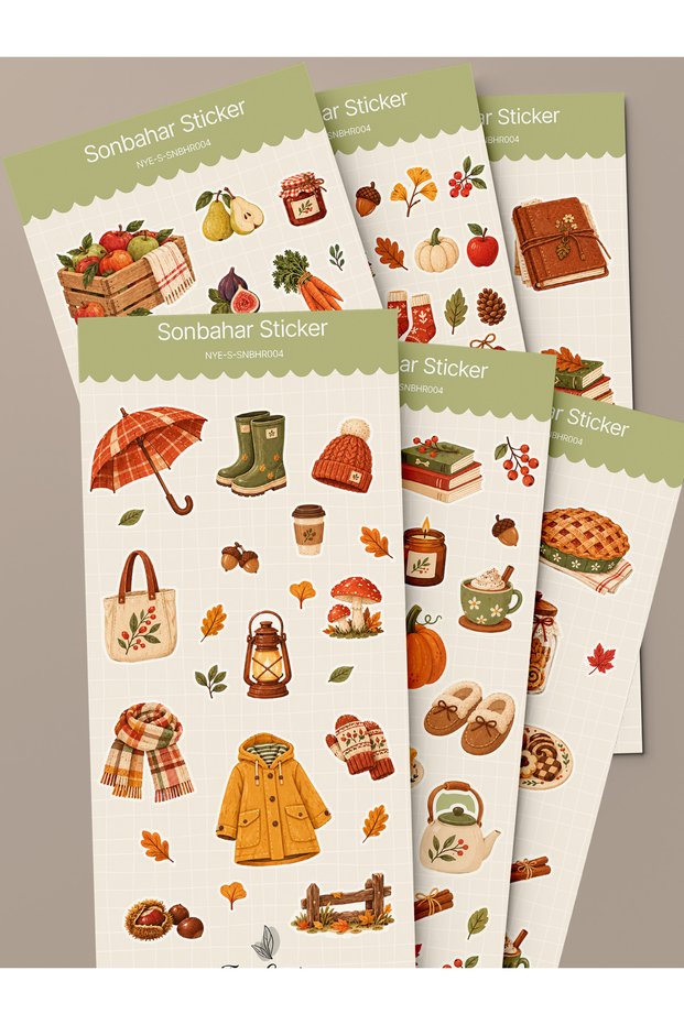 Autumn Sticker Set - 6 Pieces / Agenda, Notebook, Bullet Journal, Scrapbook