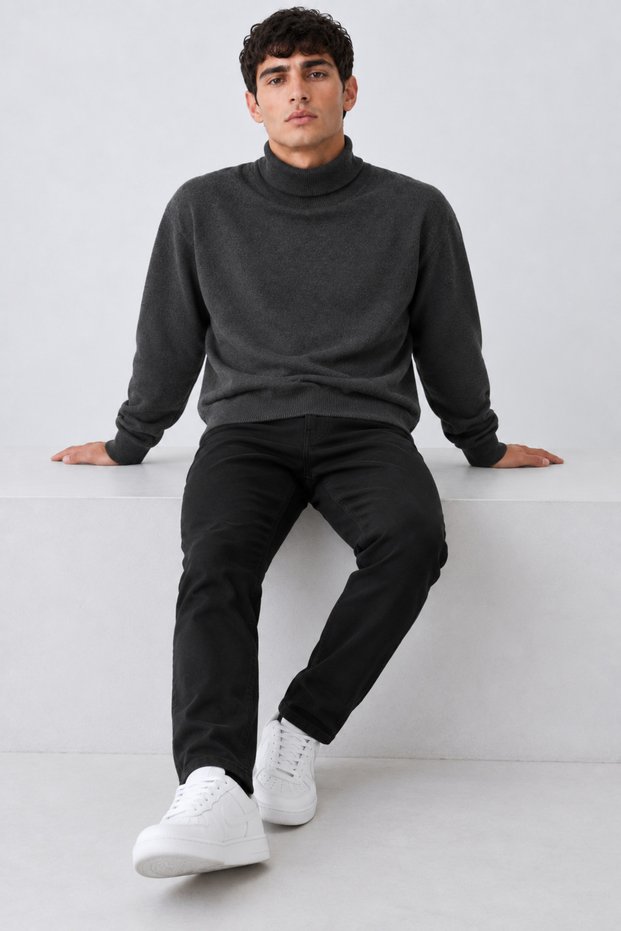 Men's Turtleneck High-Neck Comfortable Smoked Sweatshirt