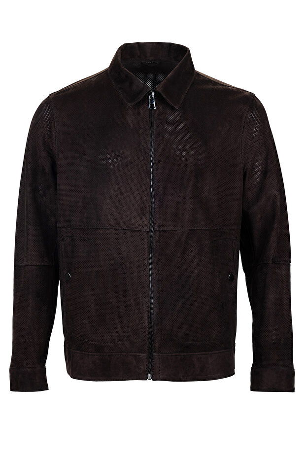 Men's Genuine Leather Brown Leather Coat