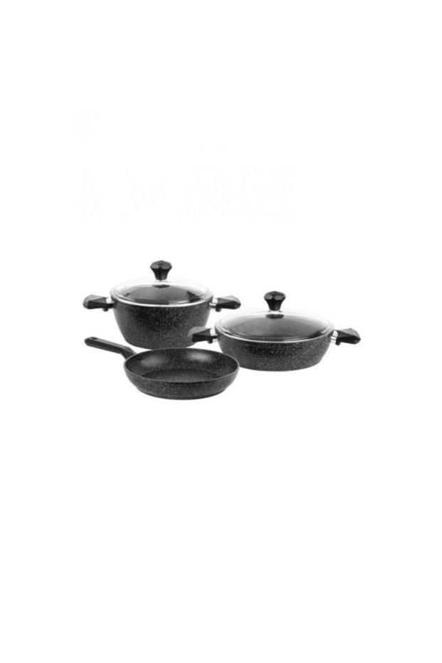 Tantitoni Black 5-Piece Gemme Granitte Granite Midi Cookware Set