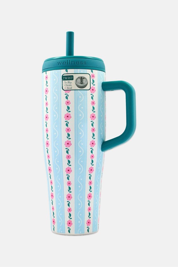 Stainless Steel Vacuum Insulated Tumbler With Straw 900ml, Multicolor