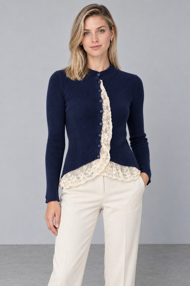 Women's Lace Detailed Knitwear Cardigan