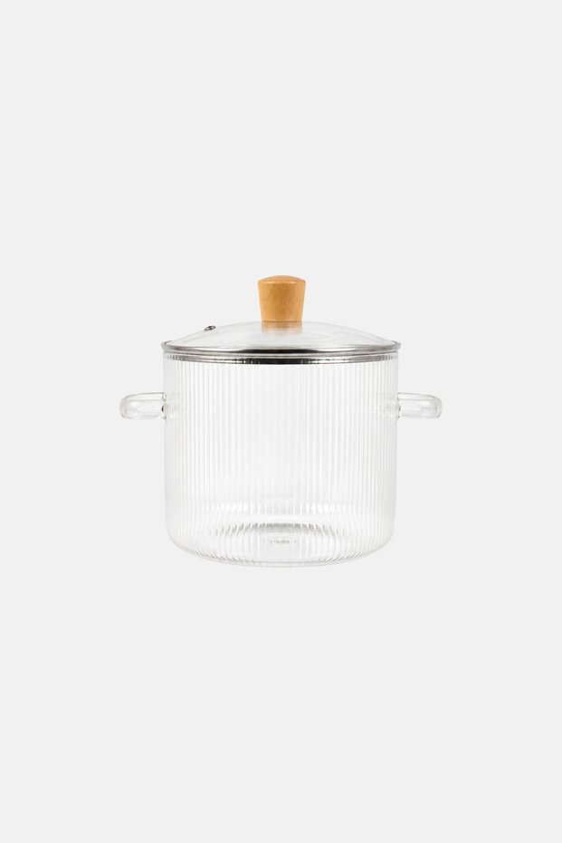 Glass Simmer Pot With Lid, Transprent